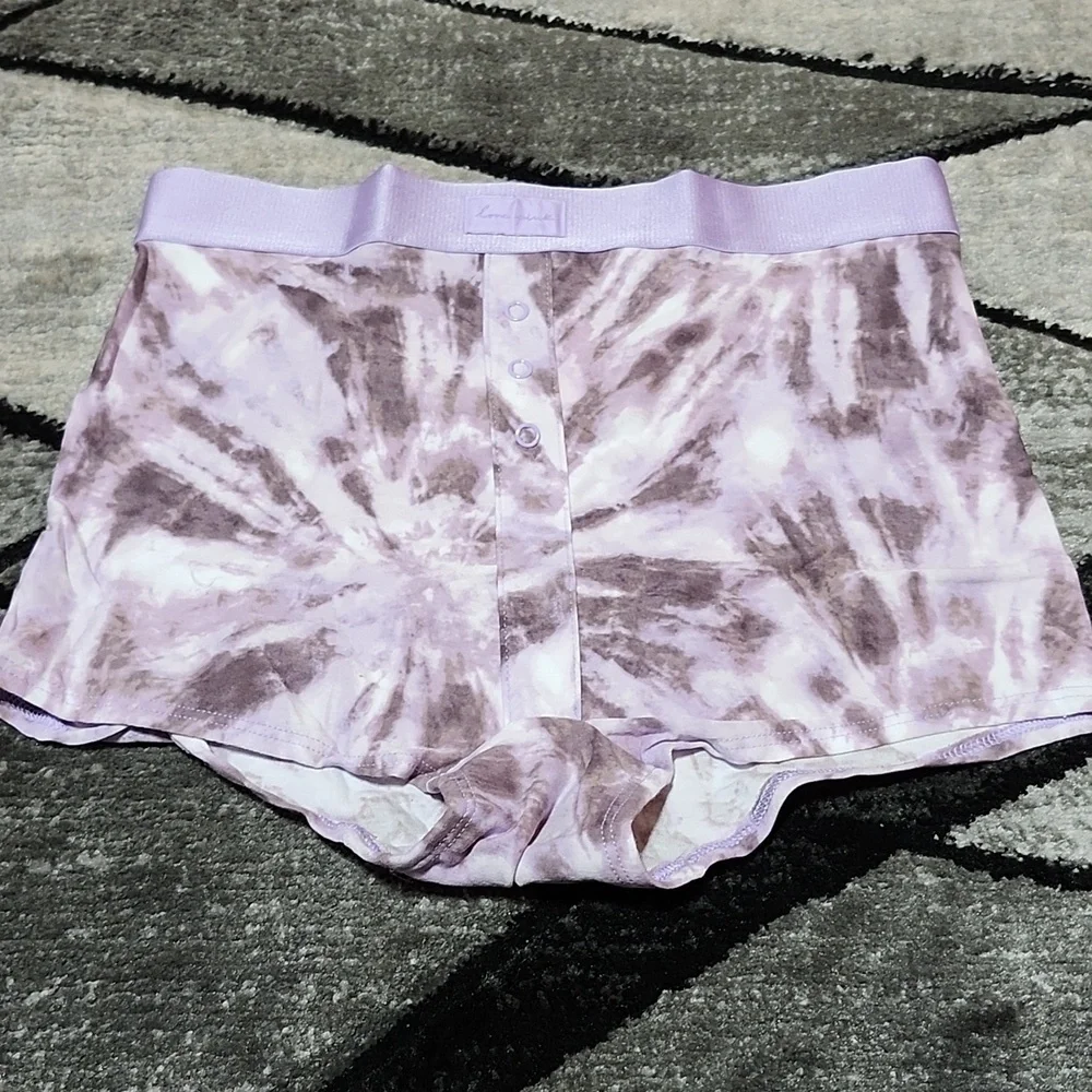 VICTORIA SECRET PINK 2022 PURPLE TIE-DYE BOXER BRIEF PANTY MEDIUM